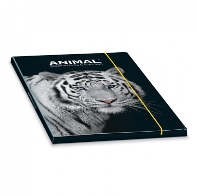 3-klopové kartónové dosky na spisy ANIMAL FRIENDS bw - 4 ks