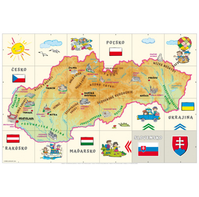 Obojstranná tematická podložka - Svet / Slovensko