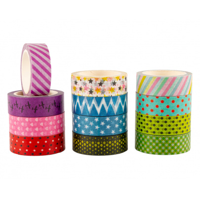 Washi dekoratívna páska, vzorovaná
