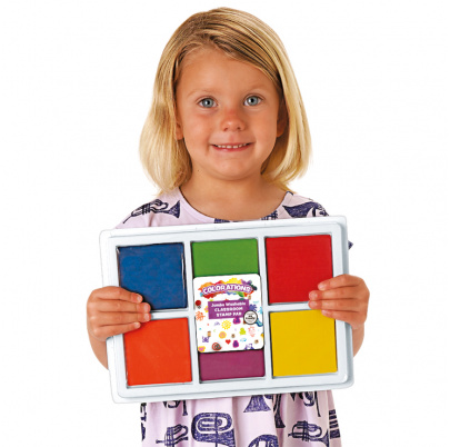 JUMBO pečiatková poduška s umývateľnými farbami - triedna sada