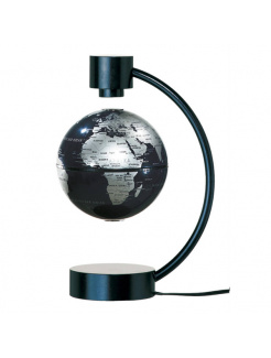 Glóbus magnetický, strieborno/modrý (český popis)