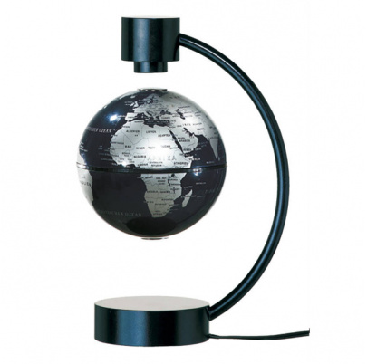 Glóbus magnetický, strieborno/modrý (český popis)