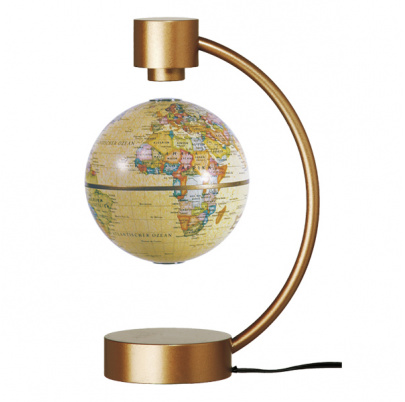 Glóbus magnetický, antický (anglický popis)