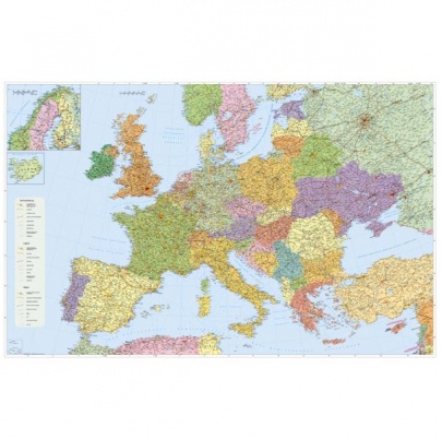 Európa - cestná sieť, 135 x 100 cm