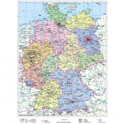 Nemecko - politická / Nemecky hovoriace krajiny, v NJ (A3)