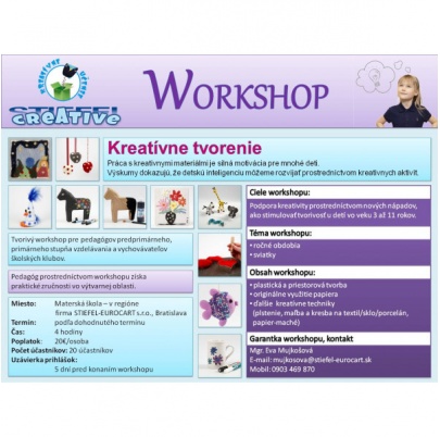 Workshop - Kreatívne tvorenie