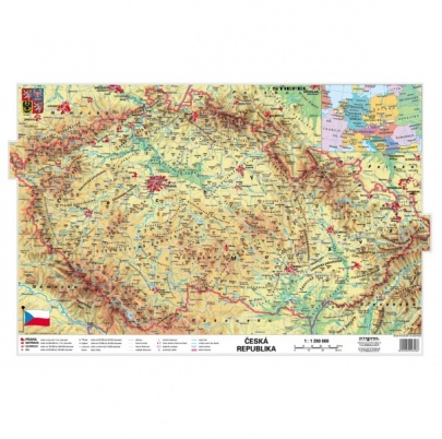 Česko - všeobecnogeografické/administratívne, v ČJ (A3)