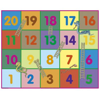 Obojstranná tematická podložka - Čísla / Hady a rebríky