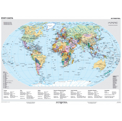 Svet všeobecnogeografický/politický (A3)