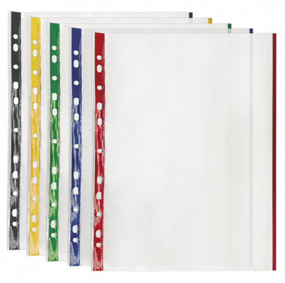 Brožúrové euroobaly A4 s obojstrannými farebnými pruhmi
