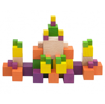 Zábavné drevené kocky – veľká sada