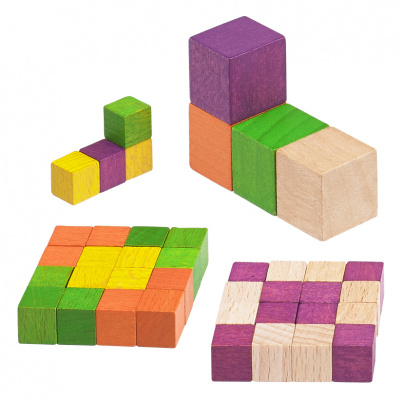Zábavné drevené kocky – veľká sada