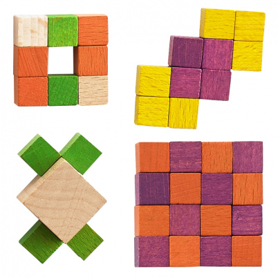 Zábavné drevené kocky – veľká sada