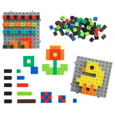 Kocky 1 cm³ s doskou – sada s aktivitami