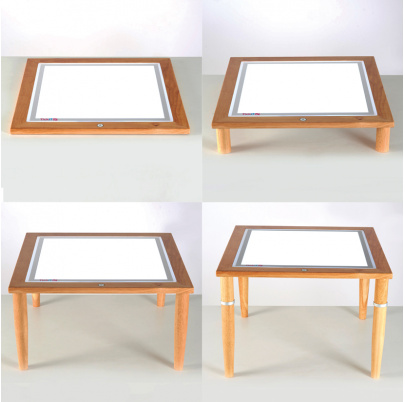 Svietiaci drevený stôl