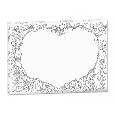 Rámovaný obrázok na vymaľovanie - Srdce