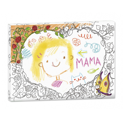 Rámovaný obrázok na vymaľovanie - Srdce