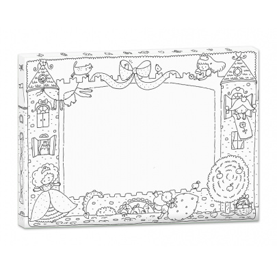 Rámovaný obrázok na vymaľovanie - Hrad