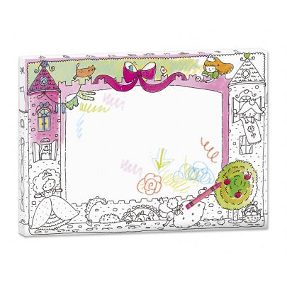 Rámovaný obrázok na vymaľovanie - Hrad