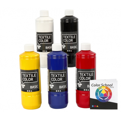 Farby na textil - základné farby (5 ks)