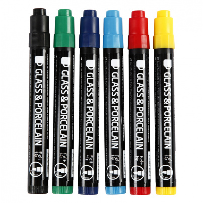 Fixky na sklo a porcelán - polopriehľadné základné farby