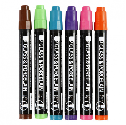 Fixky na sklo a porcelán - polopriehľadné doplnkové farby