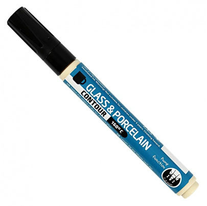 Kontúrovacia fixka na sklo a porcelán - nepriehľadná, čierna