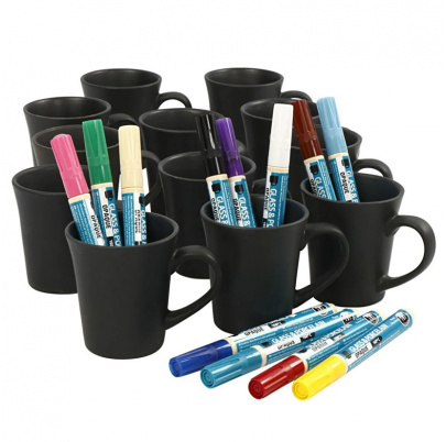 Porcelánové hrnčeky - čierne