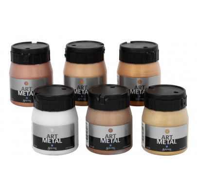 Metalické farby - 6 x 250 ml