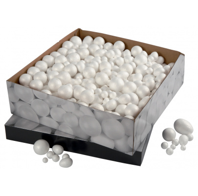 Polystyrénové gule a vajíčka