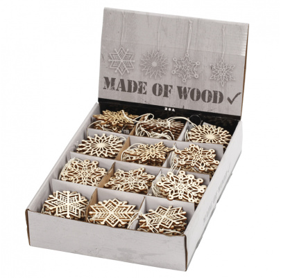 Drevené vianočné ozdoby – Vločky