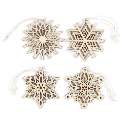 Drevené vianočné ozdoby – Vločky