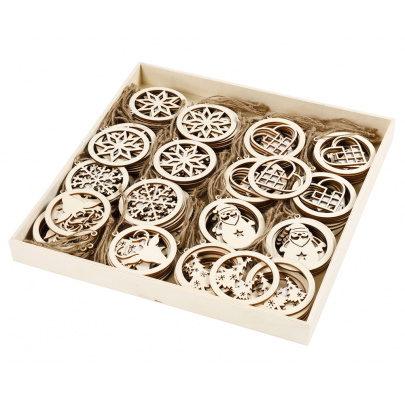 Drevené vianočné ozdoby – Kruhy