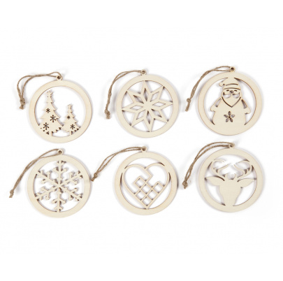 Drevené vianočné ozdoby – Kruhy