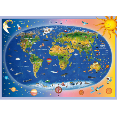 Cestujeme po Slovensku / Detská mapa sveta (A3)