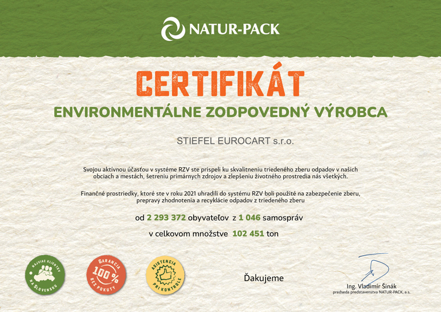 Certifikát EZV